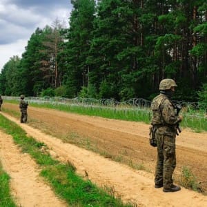 Polish-Belarussian border security fence illegal migrants
