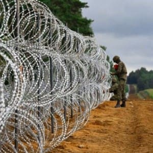 Border fence Polish-Belarusian border