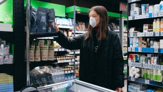 supermarket, face mask, Covid-19, pandemic, shopping