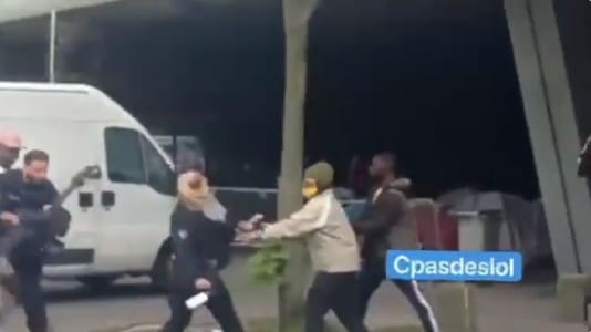 Migrant, Attack, Policewoman